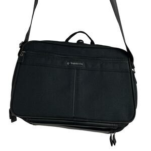Samsonite Black Computer Bag With Leather Strap 261 700 Series Travel Durable